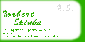 norbert spinka business card